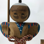 Japanese Wooden Kokeshi Doll Vtg Hakone Souvenir Samurai Servant KF733