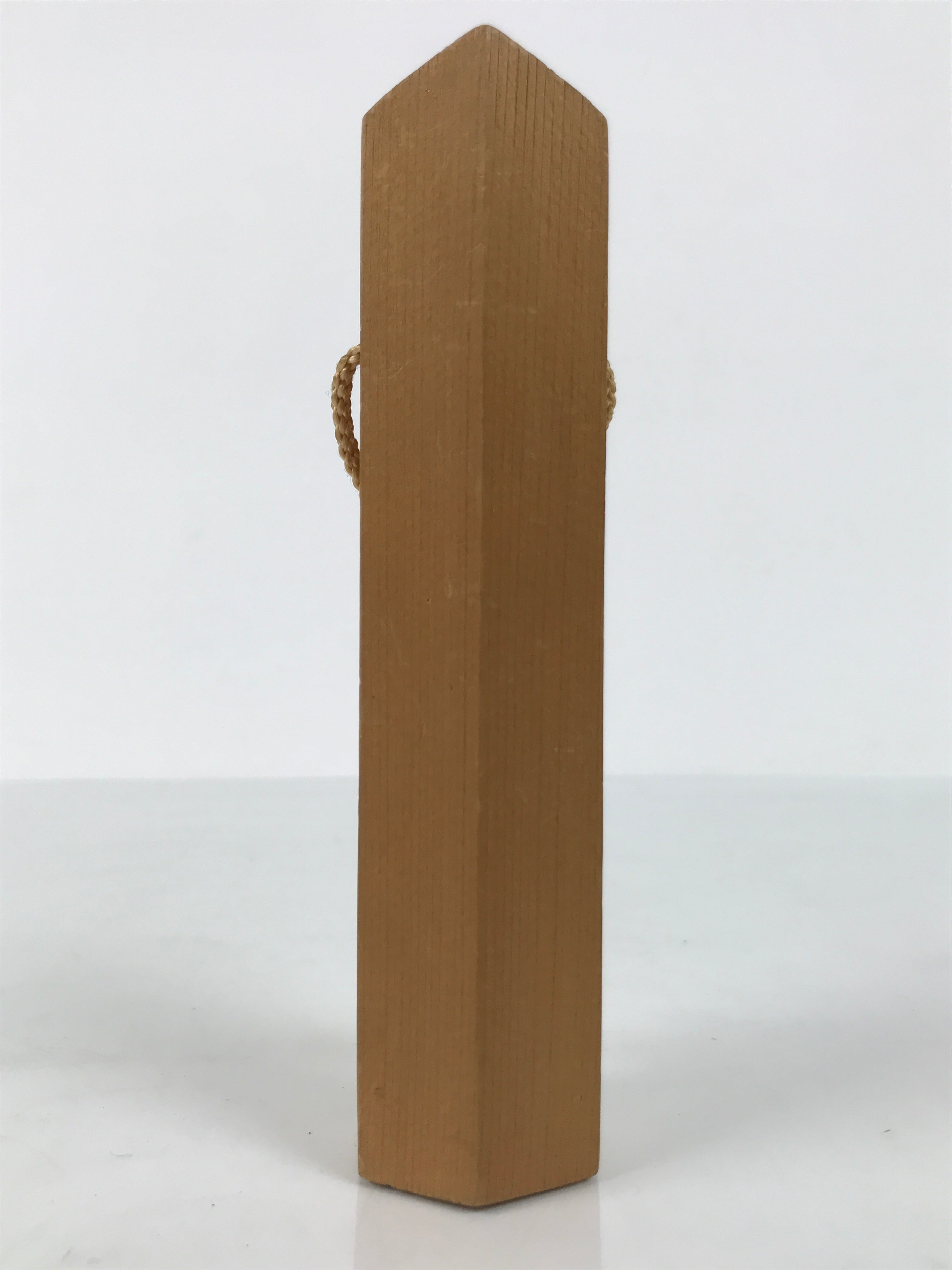 Japanese Wooden Kokeshi Doll Vtg Hexagonal Figurine Kisoji Brown White KF813