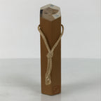 Japanese Wooden Kokeshi Doll Vtg Hexagonal Figurine Kisoji Brown White KF813