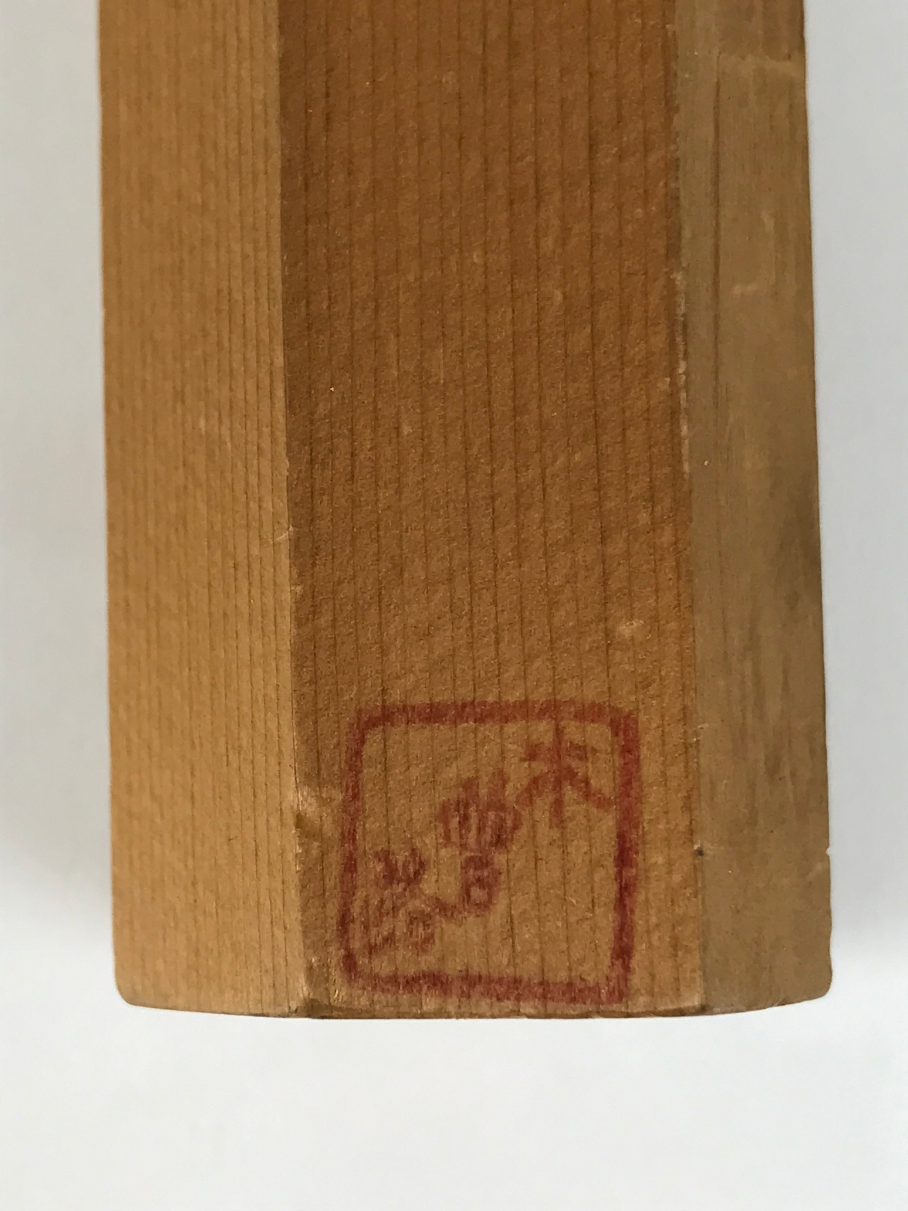 Japanese Wooden Kokeshi Doll Vtg Hexagonal Figurine Kisoji Brown White KF813
