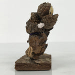 Japanese Wooden Kokeshi Doll Vtg Kimono Couple Figurine Pinecone Brown KF812