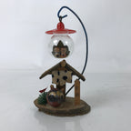 Japanese Wooden Kokeshi Doll Vtg Kyoto Racoon Dog Tanuki Hanging Lantern KF727
