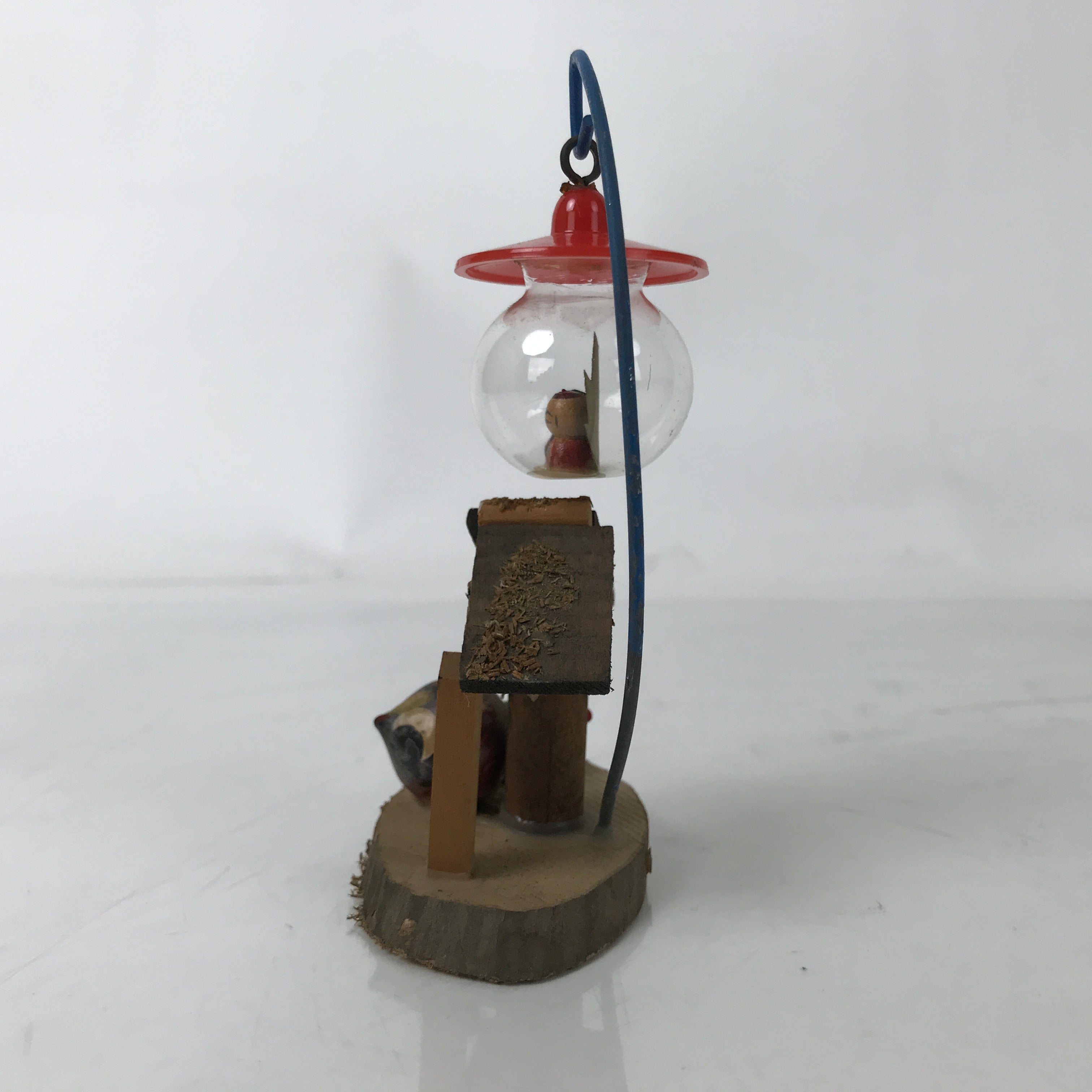 Japanese Wooden Kokeshi Doll Vtg Kyoto Racoon Dog Tanuki Hanging Lantern KF727