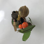 Japanese Wooden Kokeshi Doll Vtg Monkey Fruits Gourd Shodoshima Souvenir KF726