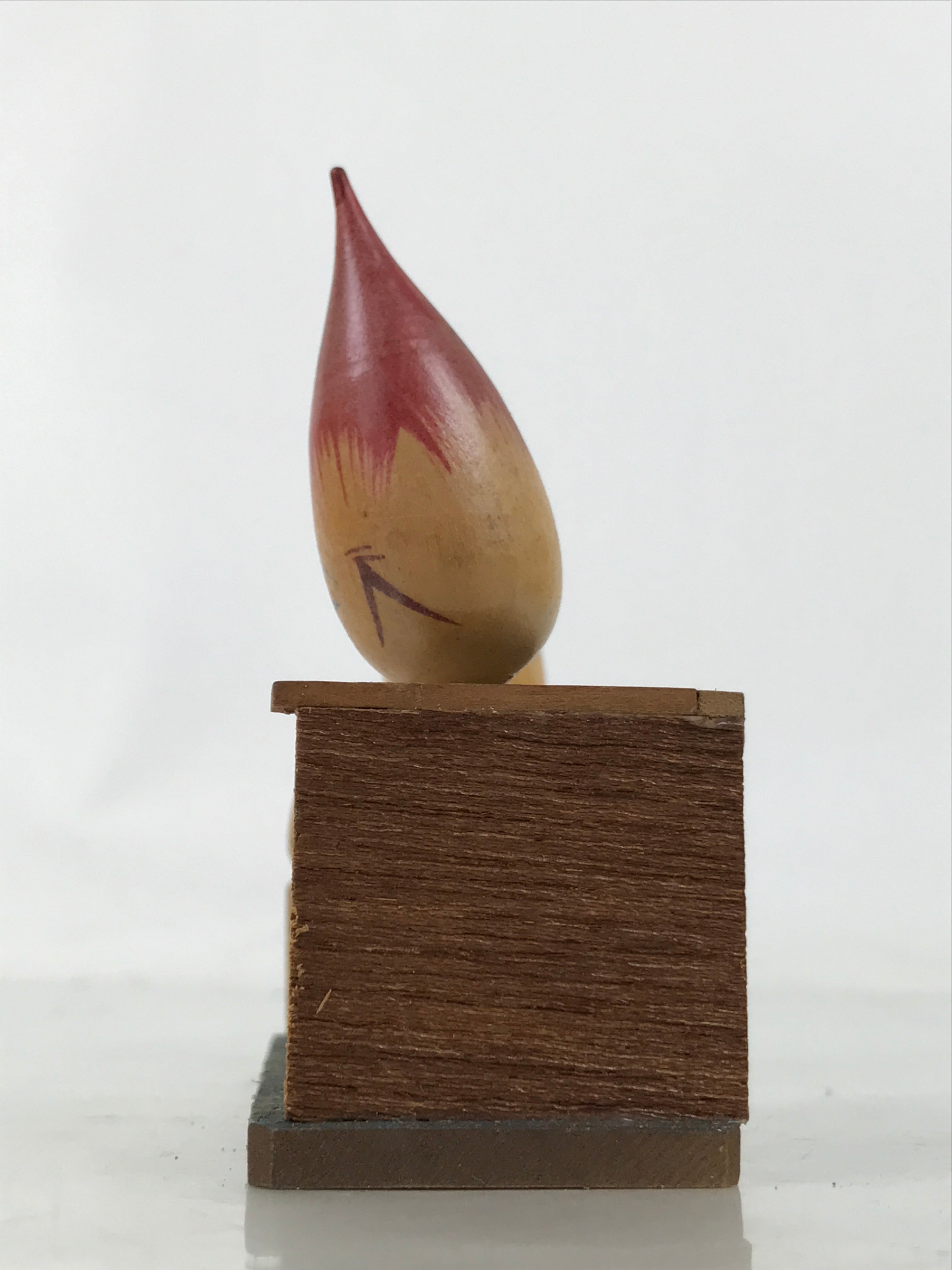 Japanese Wooden Kokeshi Doll Vtg Paint Brush Figurine Arima Fude Onsen KF758