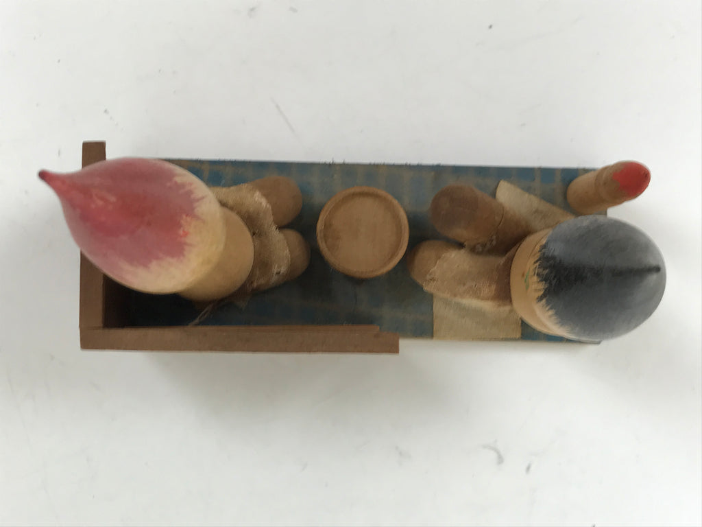 Japanese Wooden Kokeshi Doll Vtg Paint Brush Figurine Arima Fude Onsen KF758