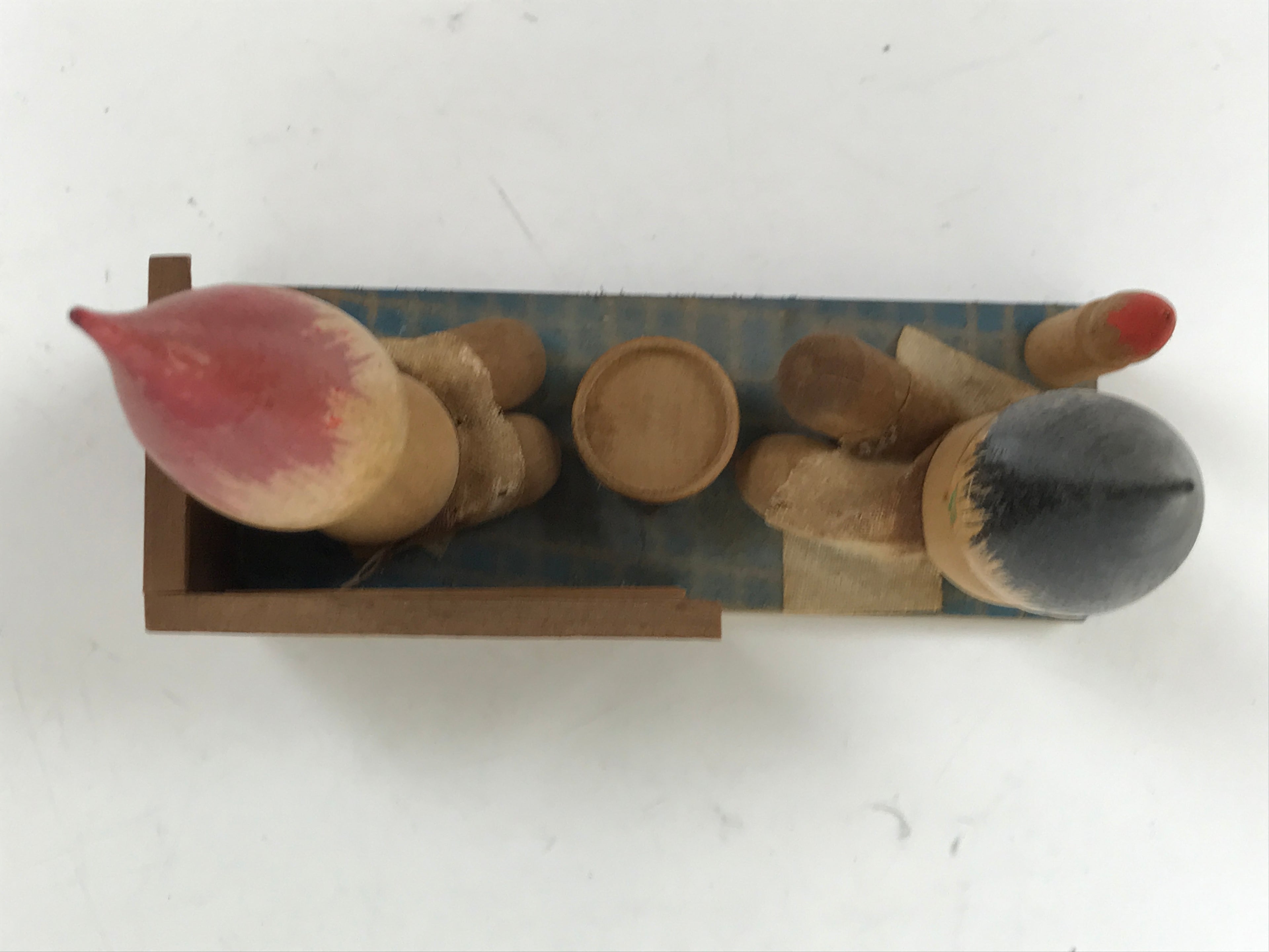 Japanese Wooden Kokeshi Doll Vtg Paint Brush Figurine Arima Fude Onsen KF758