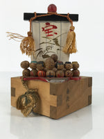 Japanese Wooden Kokeshi Doll Vtg Seven Lucky Gods Figurine Treasure Ship KF831