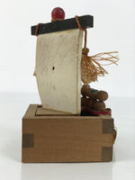 Japanese Wooden Kokeshi Doll Vtg Seven Lucky Gods Figurine Treasure Ship KF831