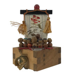 Japanese Wooden Kokeshi Doll Vtg Seven Lucky Gods Figurine Treasure Ship KF831