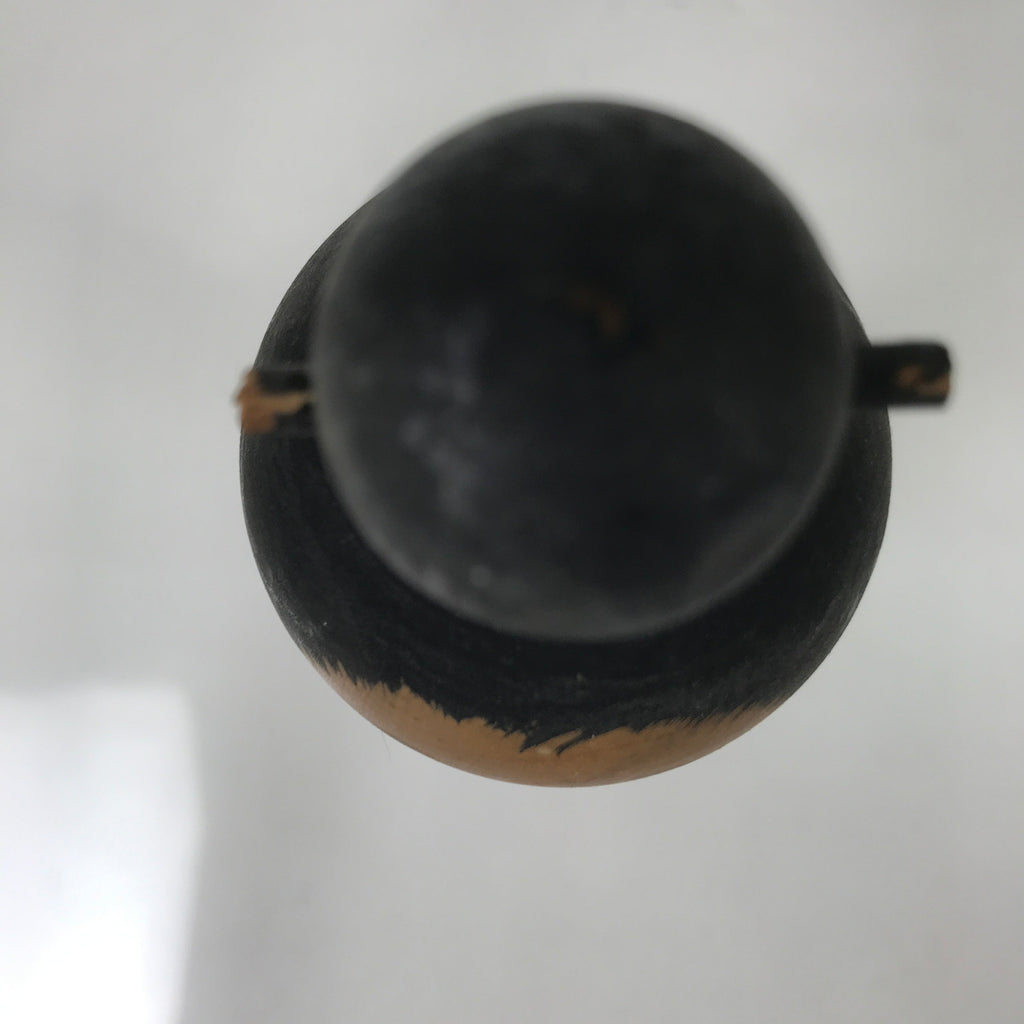 Japanese Wooden Kokeshi Doll Vtg Simple Hair Bun Hokoji Temple Brown KF729