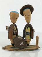 Japanese Wooden Kokeshi Doll Vtg Wobbly Head Kimono Figurine Hakone Travel KF830