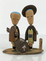 Japanese Wooden Kokeshi Doll Vtg Wobbly Head Kimono Figurine Hakone Travel KF830