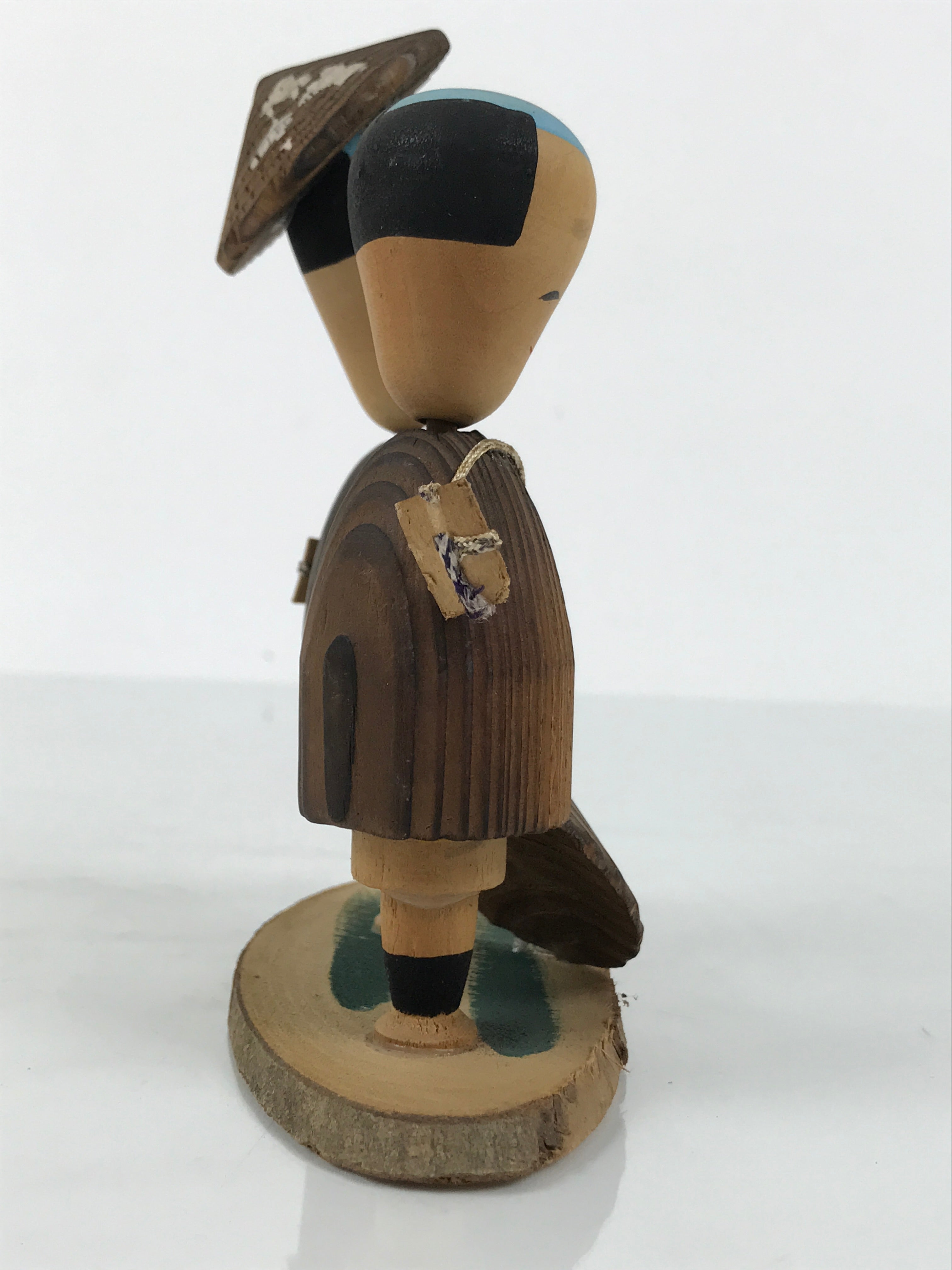 Japanese Wooden Kokeshi Doll Vtg Wobbly Head Kimono Figurine Hakone Travel KF830