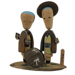 Japanese Wooden Kokeshi Doll Vtg Wobbly Head Kimono Figurine Hakone Travel KF830