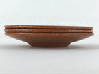 Japanese Wooden Lacquer Drink Saucer 3pc Set Vtg Chataku Coaster Round UR931
