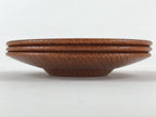 Japanese Wooden Lacquer Drink Saucer 3pc Set Vtg Chataku Coaster Round UR931