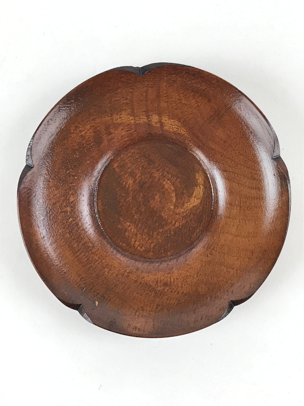 Japanese Wooden Lacquer Drink Saucer 5pc Set Vtg Chataku Coaster Flower UR940