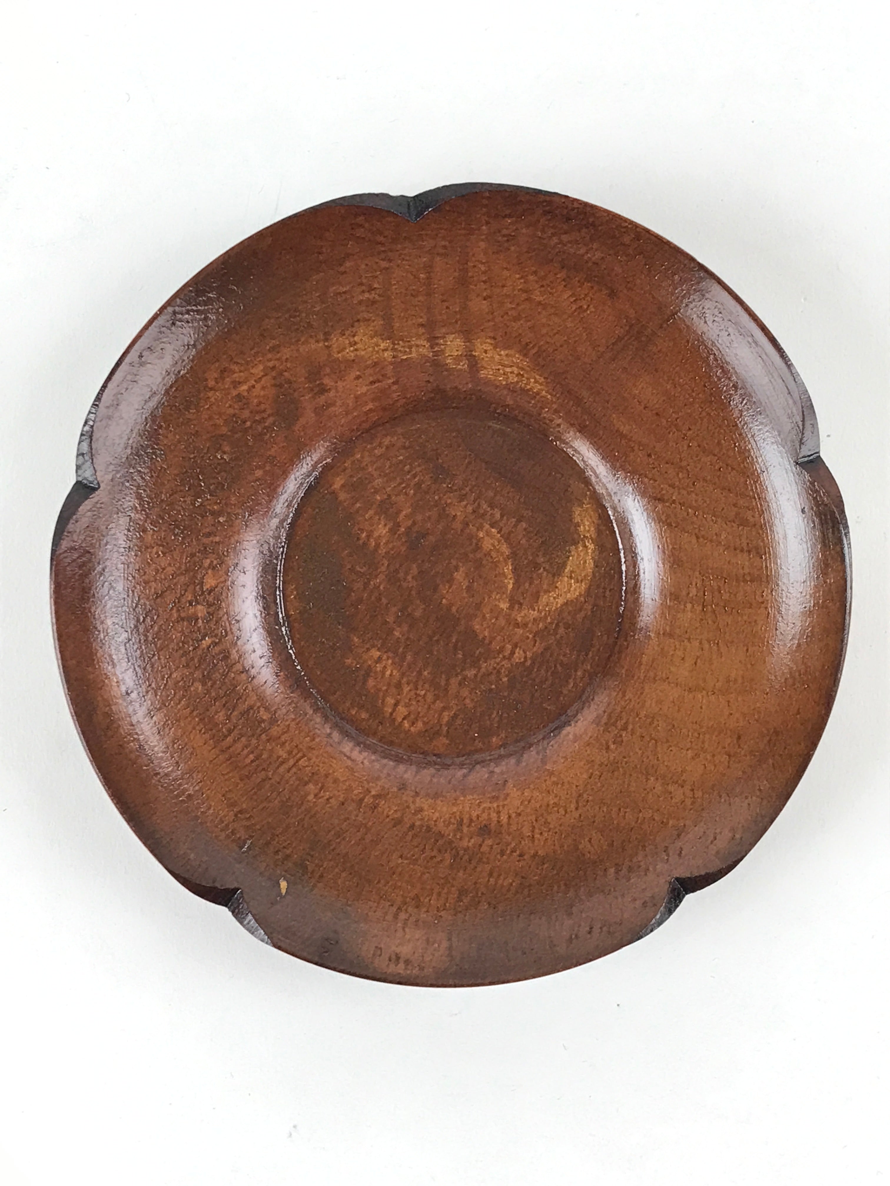 Japanese Wooden Lacquer Drink Saucer 5pc Set Vtg Chataku Coaster Flower UR940