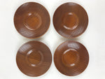 Japanese Wooden Lacquer Drink Saucer 5pc Set Vtg Chataku Coaster Round UR936