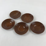 Japanese Wooden Lacquer Drink Saucer 5pc Set Vtg Chataku Coaster Round UR936