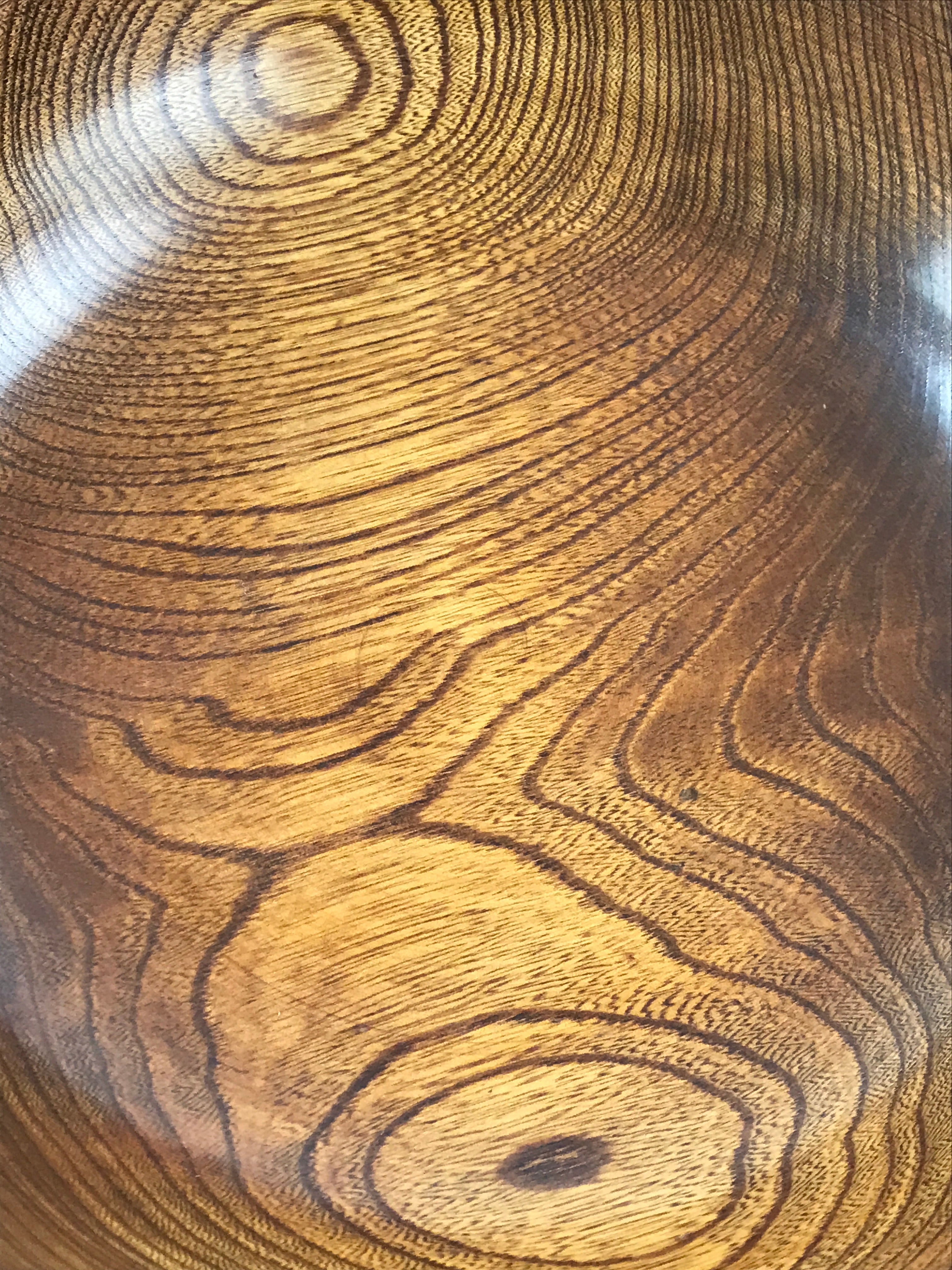 Japanese Wooden Lacquer Multipurpose Snack Bowl Large Round Kashiki Brown L20