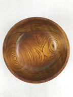 Japanese Wooden Lacquer Multipurpose Snack Bowl Large Round Kashiki Brown L20
