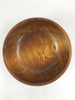 Japanese Wooden Lacquer Multipurpose Snack Bowl Large Round Kashiki Brown L20