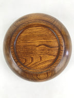 Japanese Wooden Lacquer Multipurpose Snack Bowl Large Round Kashiki Brown L20