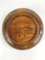 Japanese Wooden Lacquer Multipurpose Snack Bowl Large Round Kashiki Brown L20