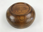 Japanese Wooden Lacquer Multipurpose Snack Bowl Large Round Kashiki Brown L20