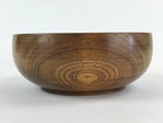 Japanese Wooden Lacquer Multipurpose Snack Bowl Large Round Kashiki Brown L20