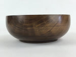 Japanese Wooden Lacquer Multipurpose Snack Bowl Large Round Kashiki Brown L20