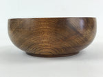 Japanese Wooden Lacquer Multipurpose Snack Bowl Large Round Kashiki Brown L20