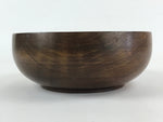 Japanese Wooden Lacquer Multipurpose Snack Bowl Large Round Kashiki Brown L20