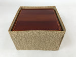 Japanese Wooden Lacquered Bento Box 2 Tier Vtg Hida Shunkei-Nuri Brown LWB81