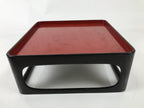 Japanese Wooden Lacquered Cut-Out Low Table Vtg Black Serving Tray Ozen L381
