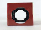 Japanese Wooden Lacquered Cut-Out Low Table Vtg Red Small Serving Tray Ozen L47