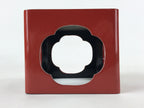Japanese Wooden Lacquered Cut-Out Low Table Vtg Red Small Serving Tray Ozen L47