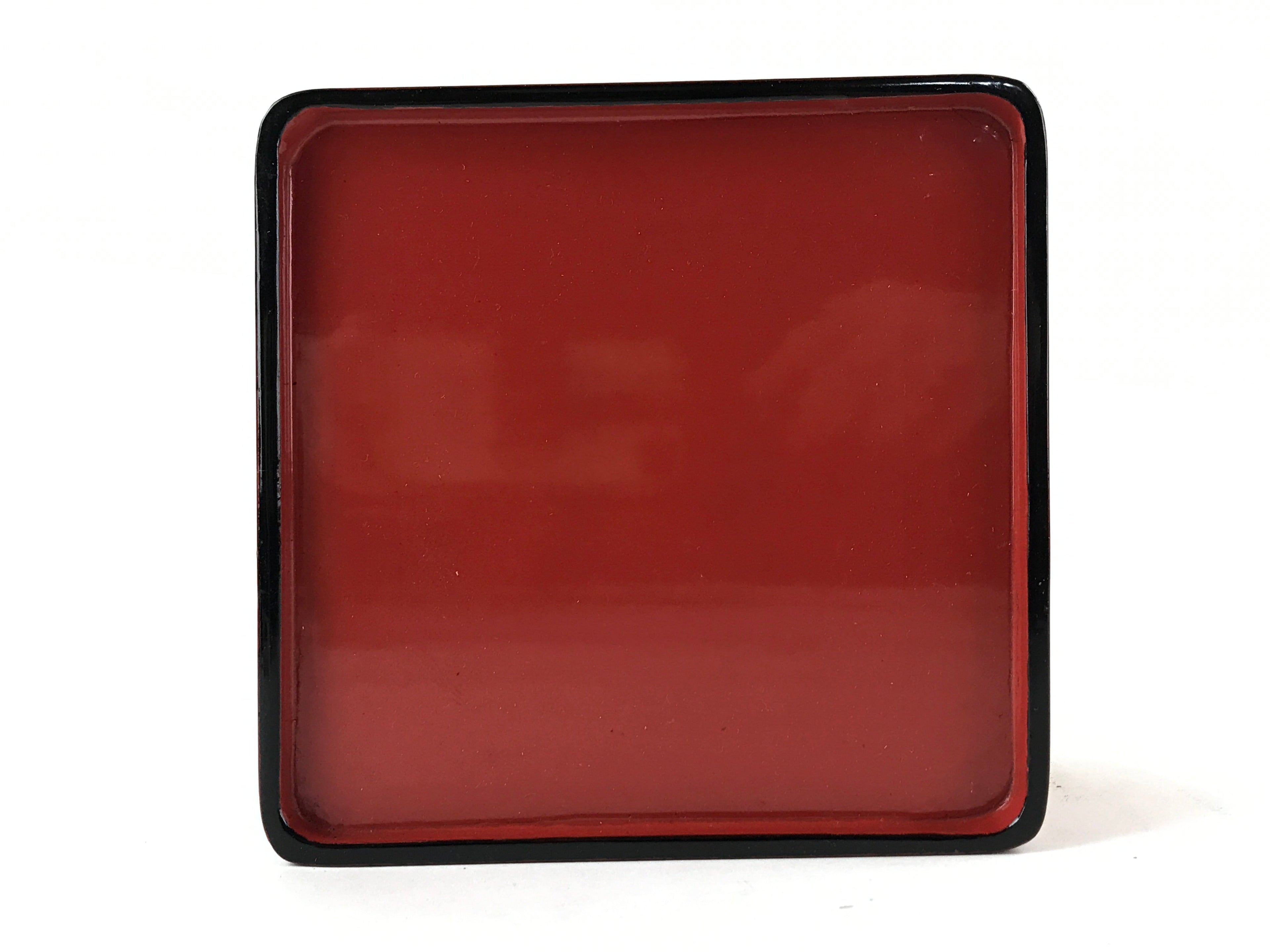 Japanese Wooden Lacquered Cut-Out Low Table Vtg Red Small Serving Tray Ozen L47