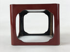 Japanese Wooden Lacquered Cut-Out Low Table Vtg Red Small Serving Tray Ozen L48