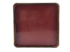 Japanese Wooden Lacquered Cut-Out Low Table Vtg Red Small Serving Tray Ozen L48