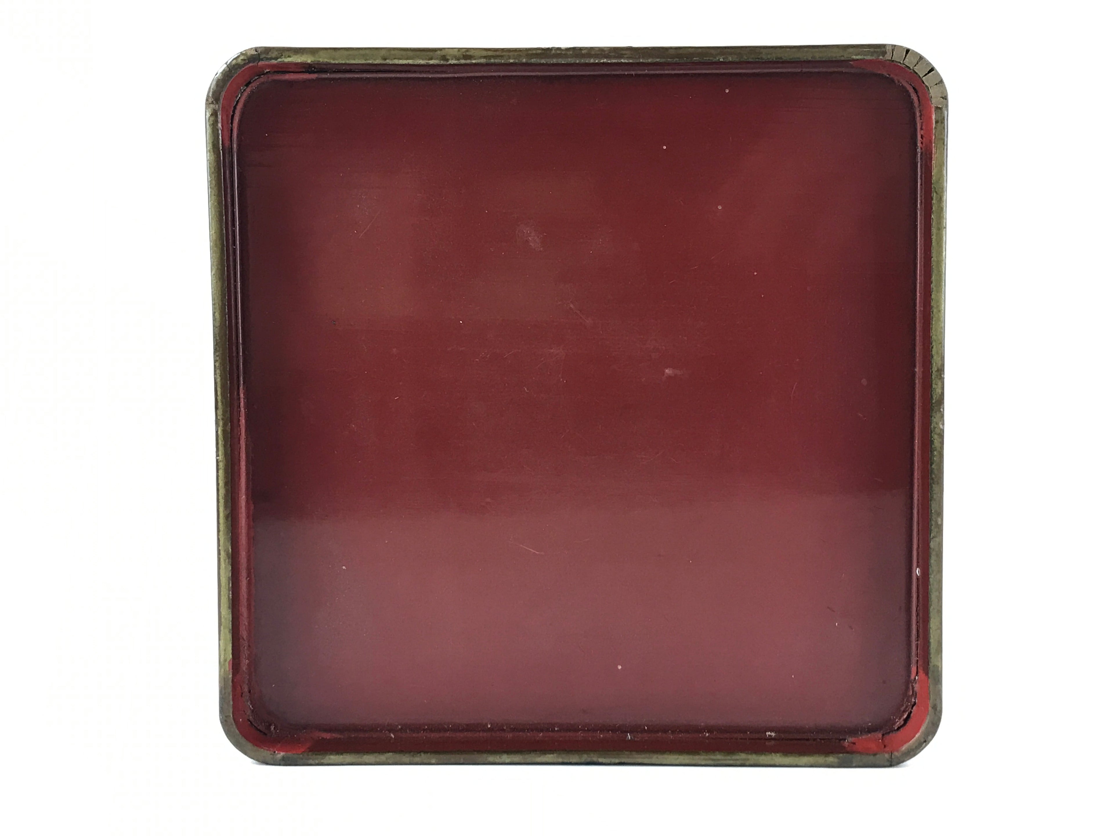 Japanese Wooden Lacquered Cut-Out Low Table Vtg Red Small Serving Tray Ozen L48