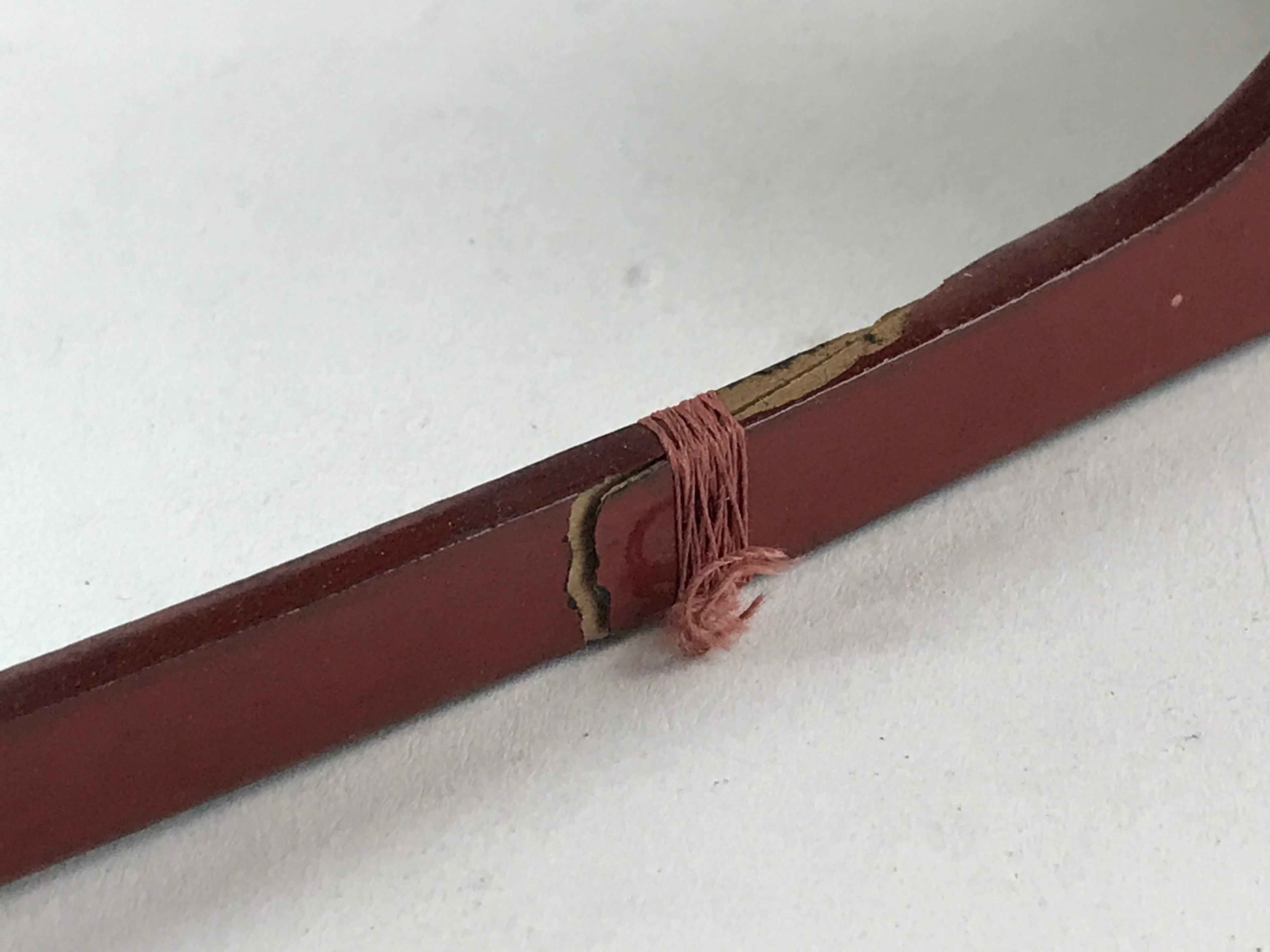 Japanese Wooden Lacquered Cut-Out Low Table Vtg Red Small Serving Tray Ozen L48