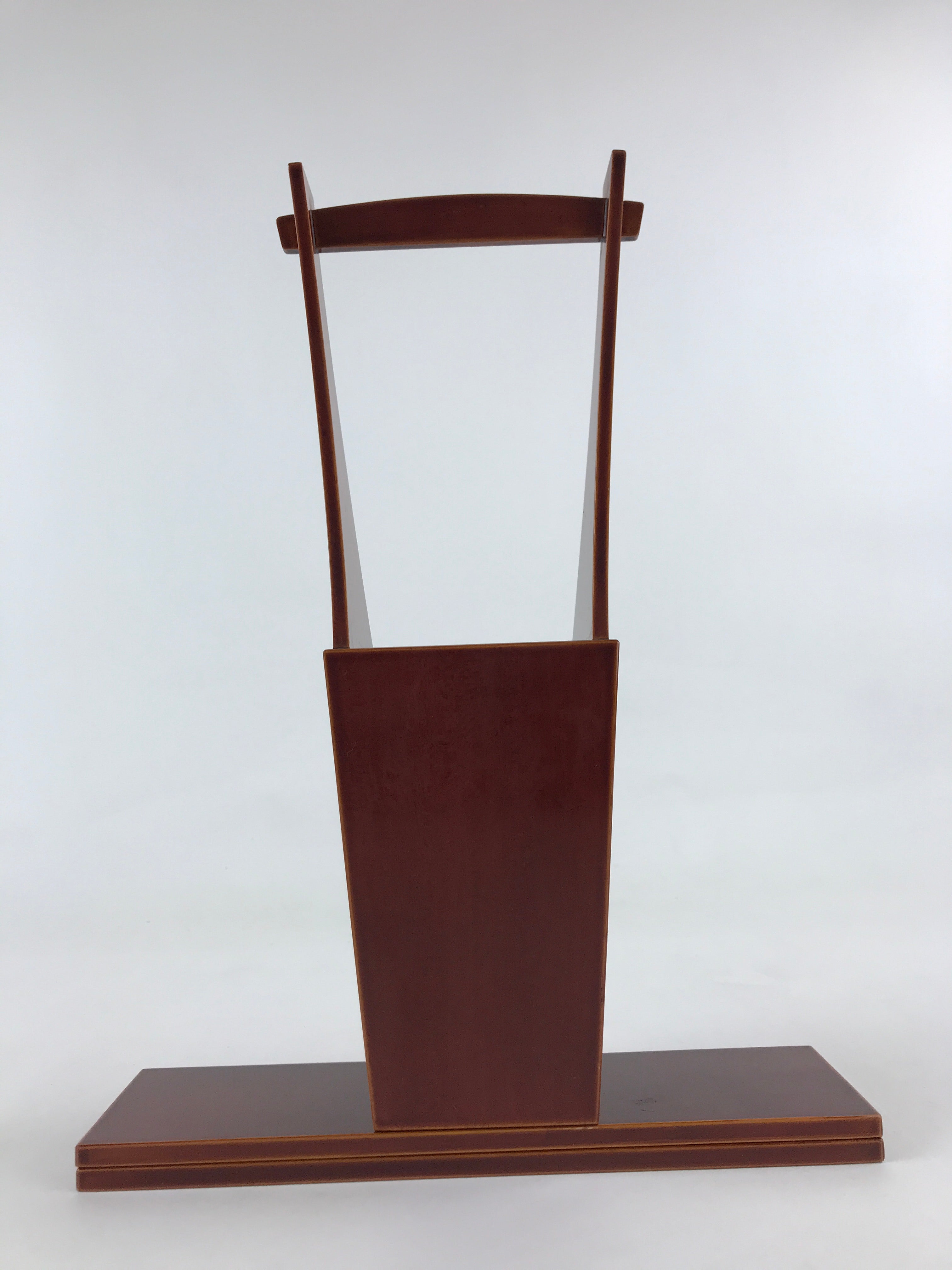 Japanese Wooden Lacquered Flower Vase Kabin Vtg Shunkei-Nuri Hida Takayama FK38