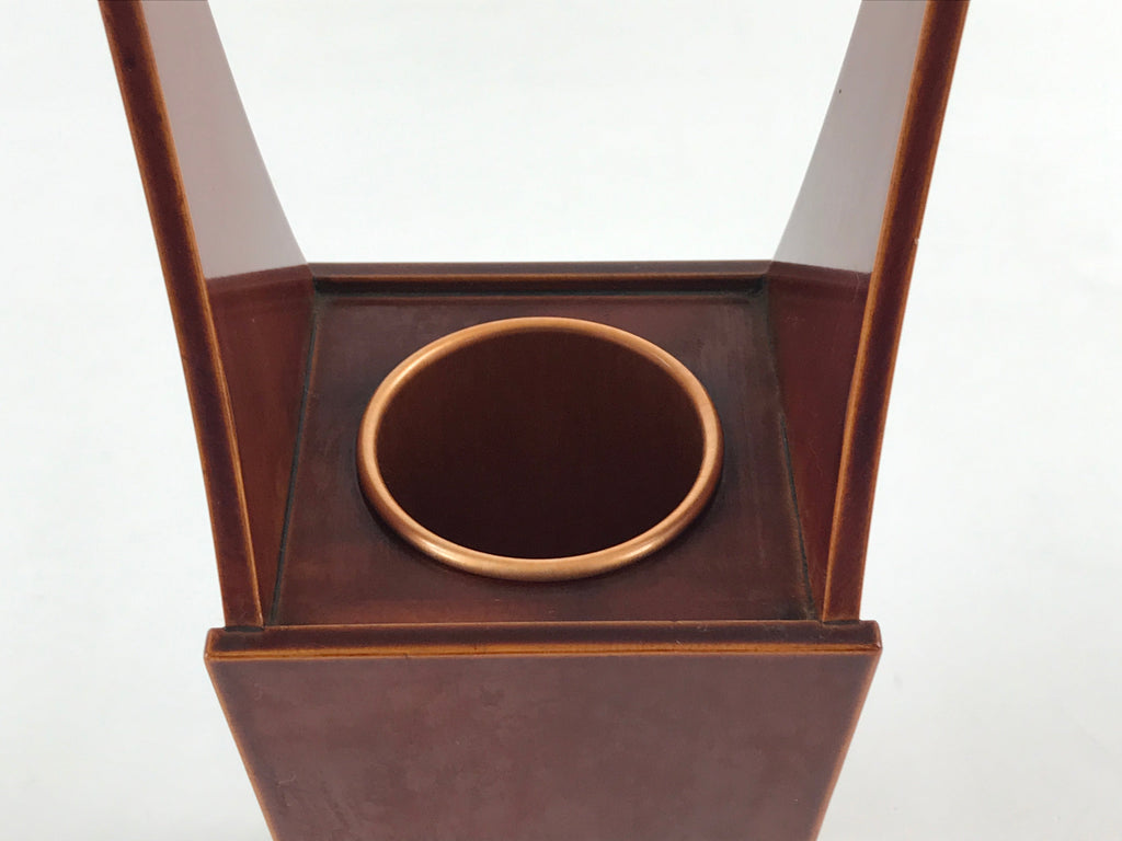 Japanese Wooden Lacquered Flower Vase Kabin Vtg Shunkei-Nuri Hida Takayama FK38