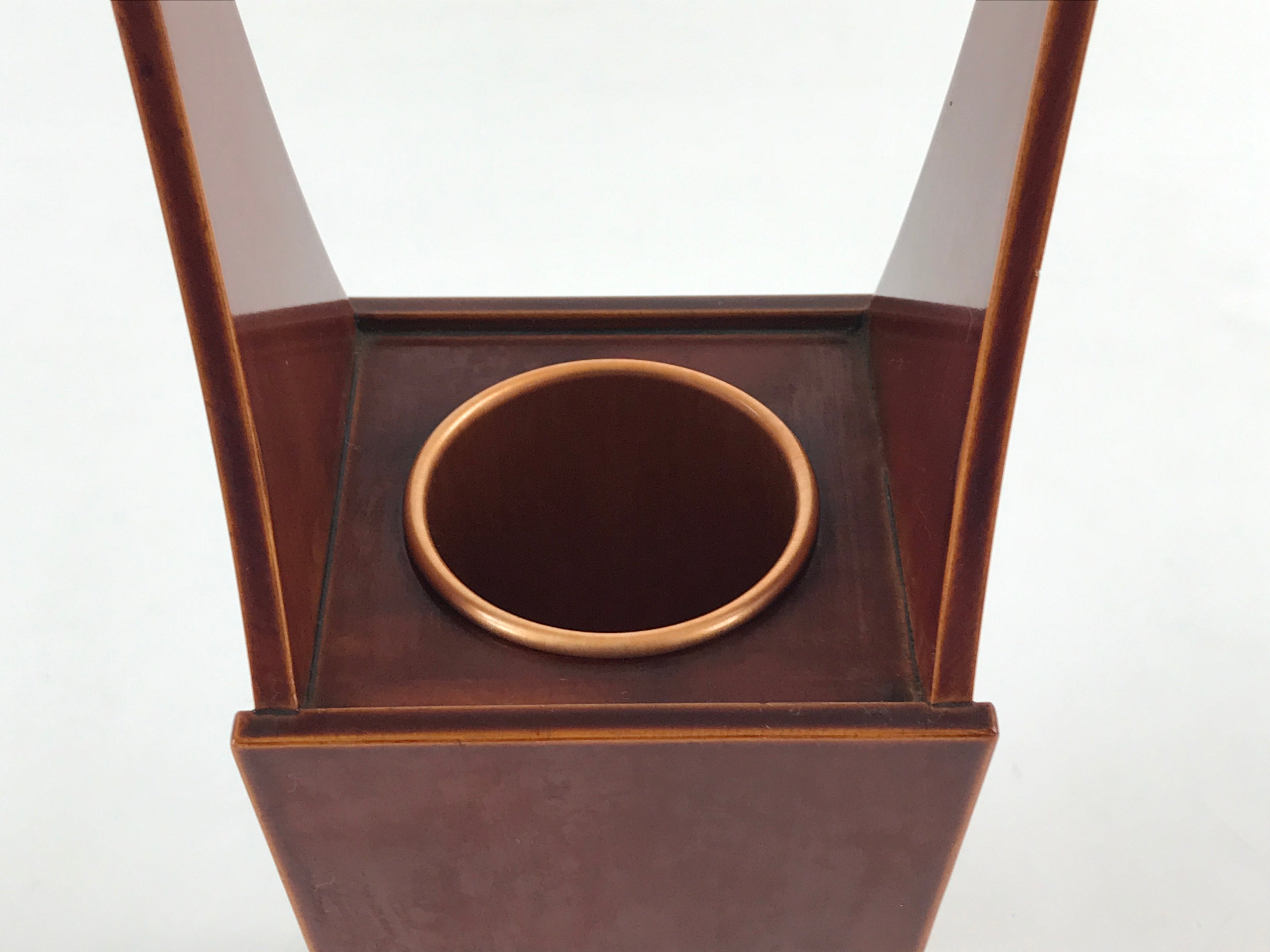 Japanese Wooden Lacquered Flower Vase Kabin Vtg Shunkei-Nuri Hida Takayama FK38