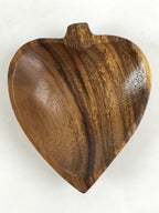 Japanese Wooden Lacquered Heart Shaped Plate Meimeizara Sara Brown UR956