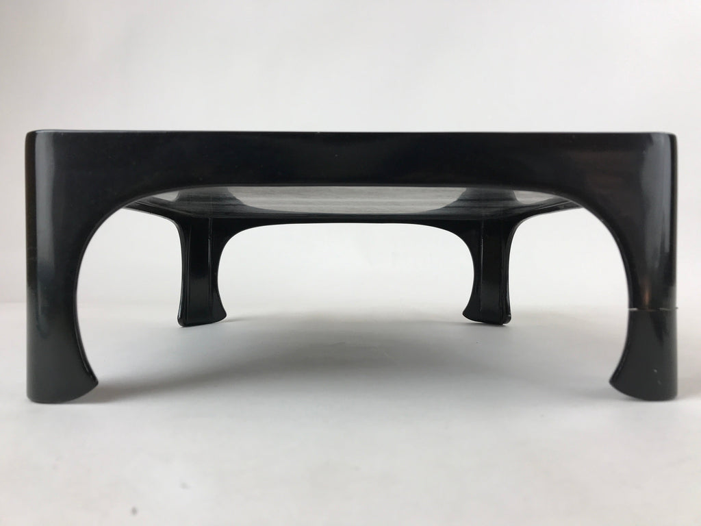 Japanese Wooden Lacquered Legged Table Vtg Ozen Tray Black Nurimono L103