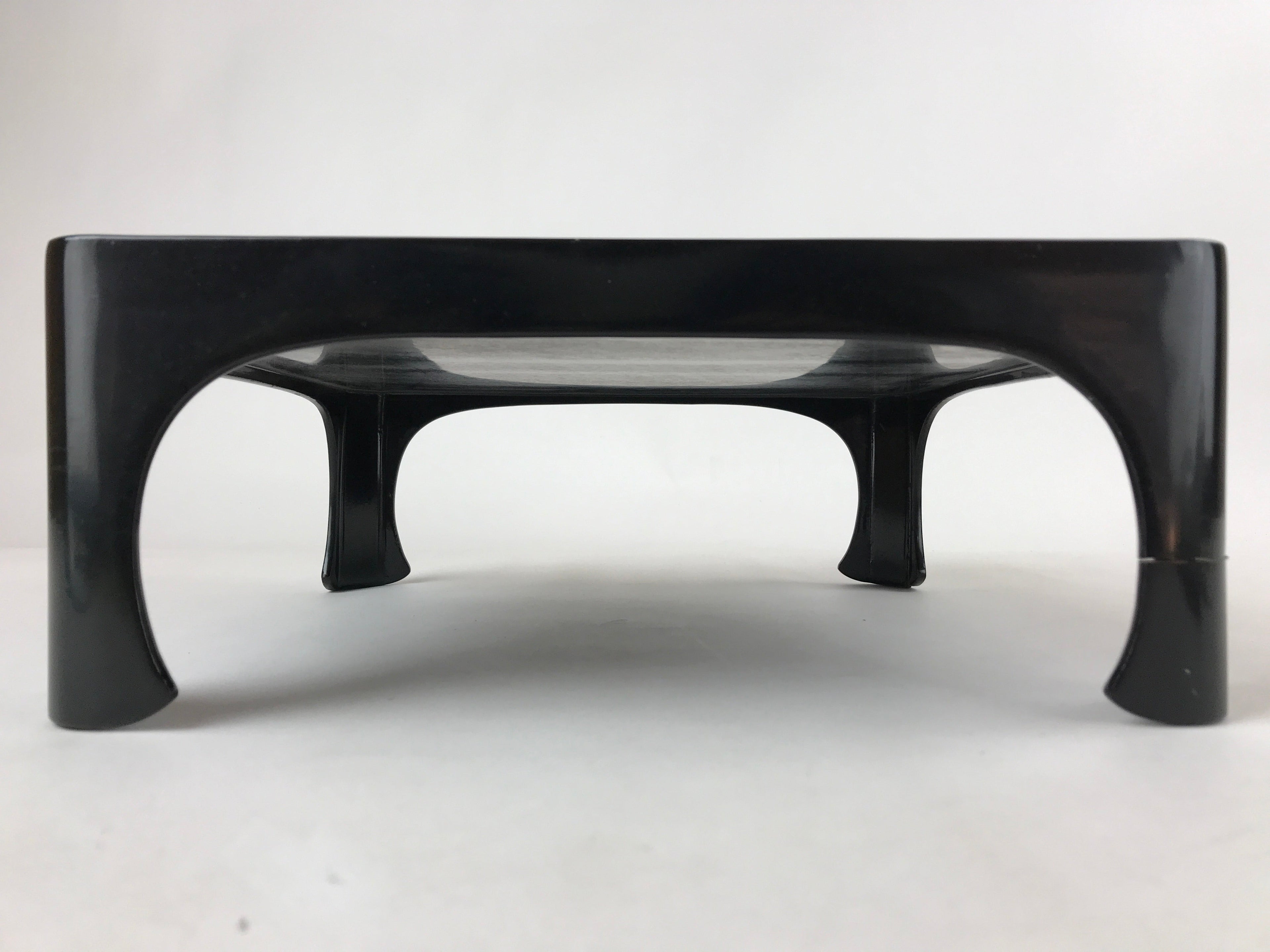 Japanese Wooden Lacquered Legged Table Vtg Ozen Tray Black Nurimono L103